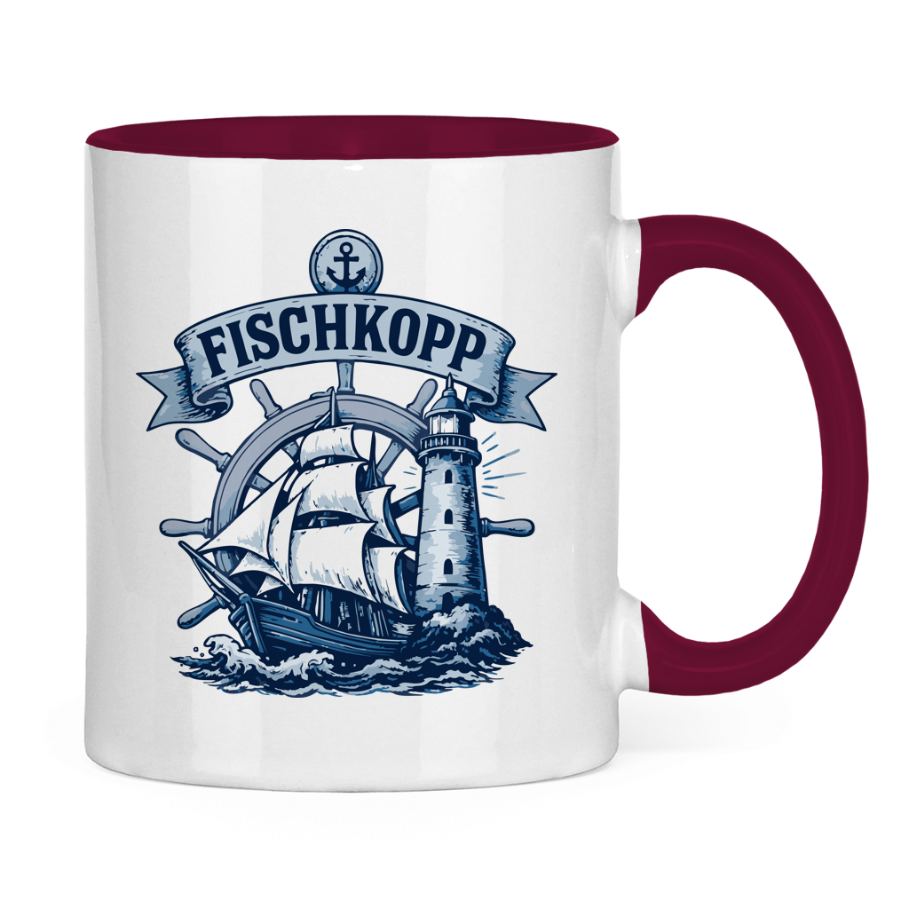 Keramik-Tasse zweifarbig "FISCHKOPP" #522