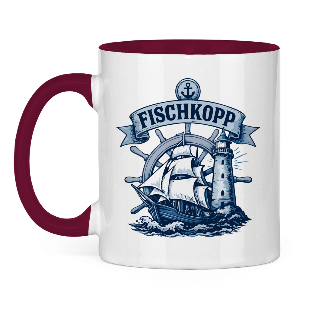 Keramik-Tasse zweifarbig "FISCHKOPP" #522