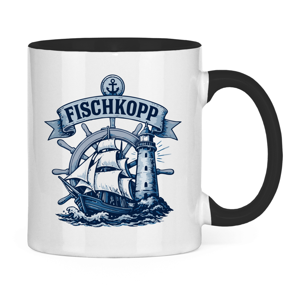 Keramik-Tasse zweifarbig "FISCHKOPP" #522