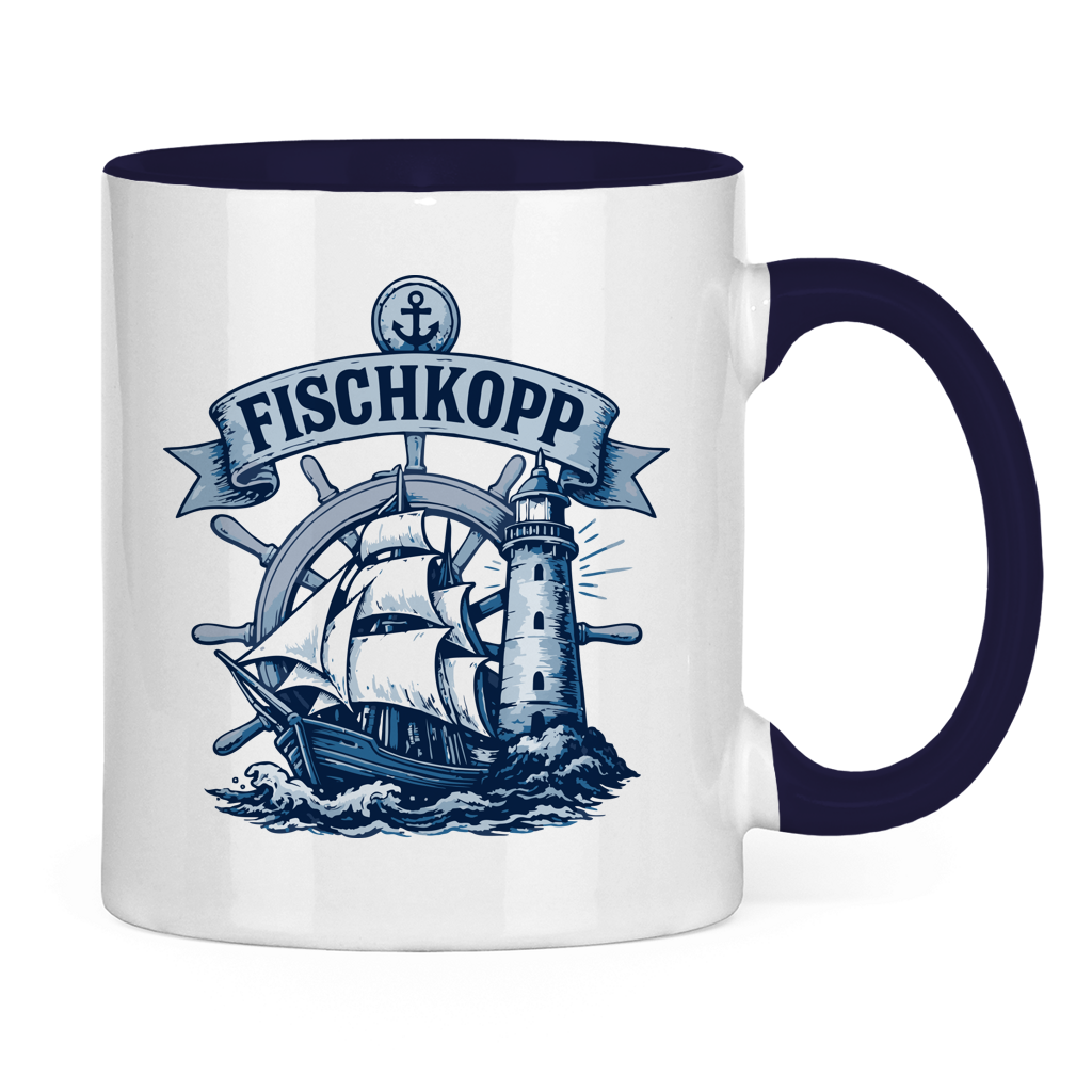 Keramik-Tasse zweifarbig "FISCHKOPP" #522