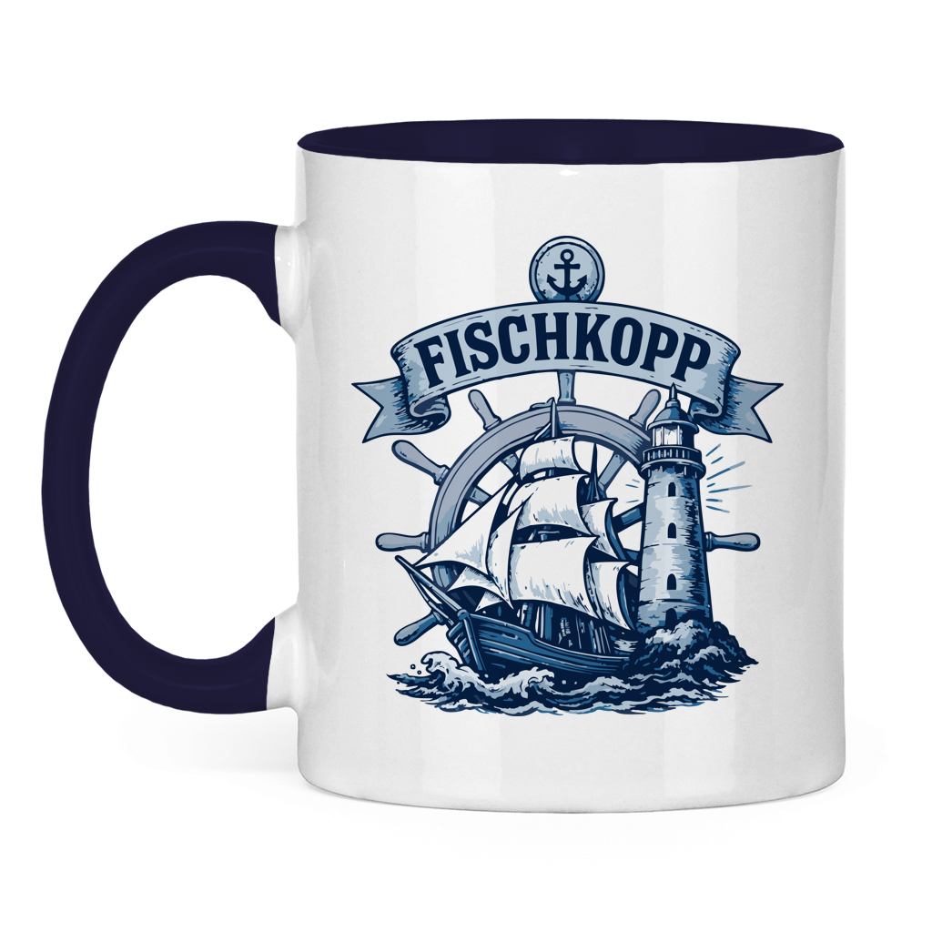 Keramik-Tasse zweifarbig "FISCHKOPP" #522
