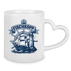 Keramik-Tasse mit Herzhenkel  "FISCHKOPP" #522