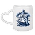Keramik-Tasse mit Herzhenkel  "FISCHKOPP" #522