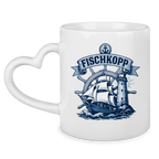 Keramik-Tasse mit Herzhenkel  "FISCHKOPP" #522