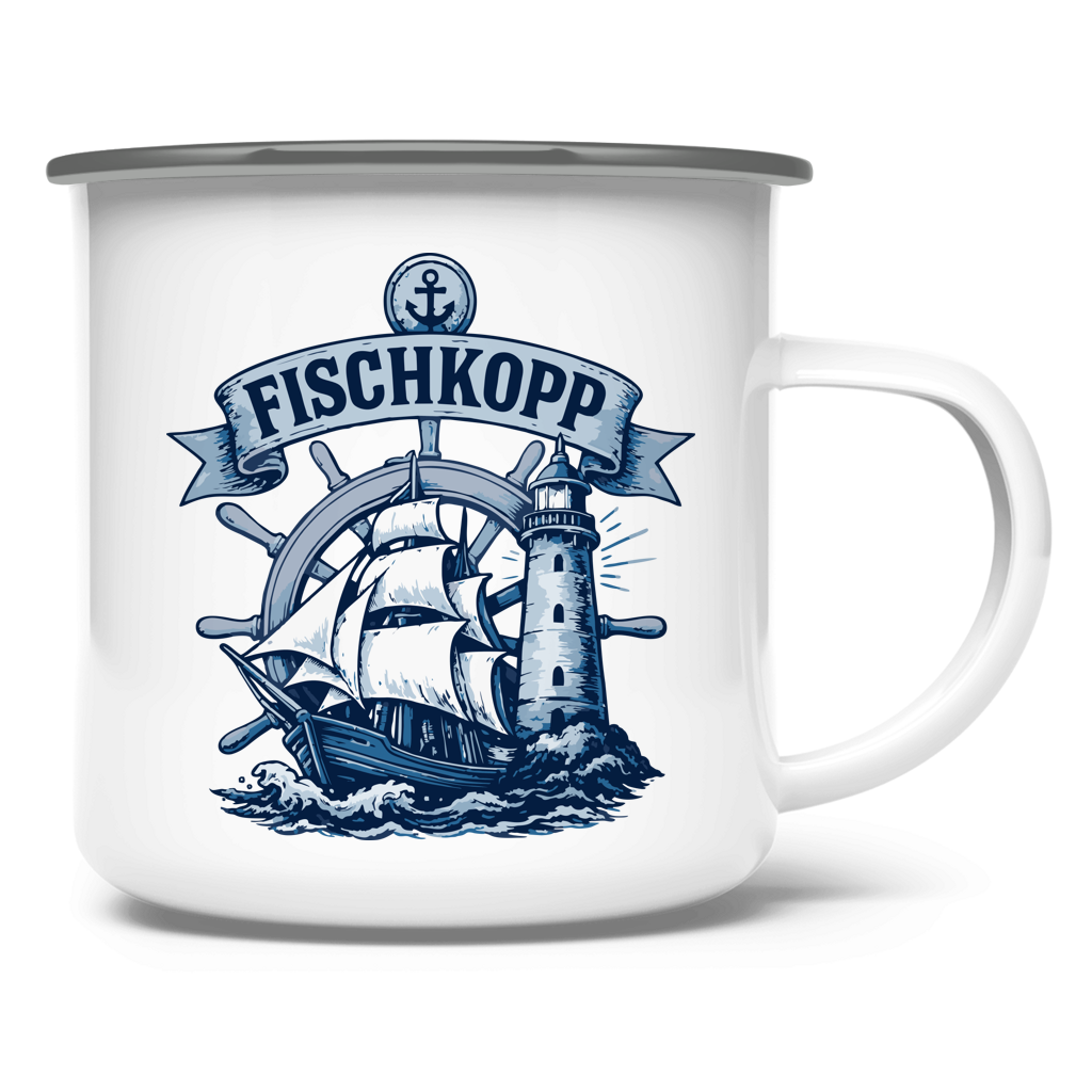 Emaille Tasse  "FISCHKOPP" #522