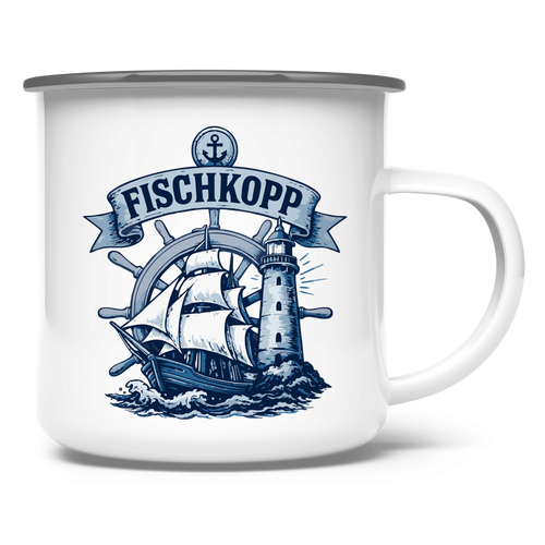 Emaille Tasse  "FISCHKOPP" #522