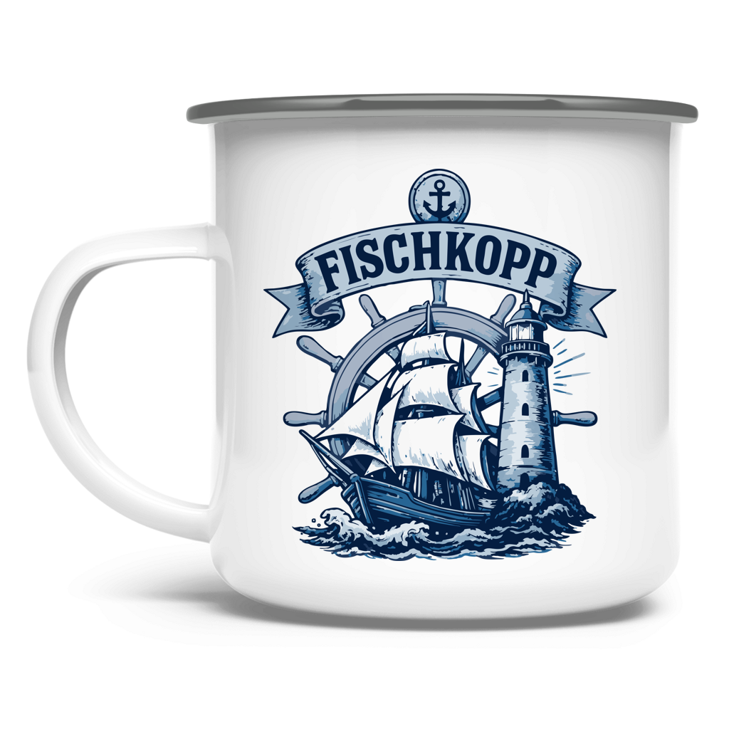 Emaille Tasse  "FISCHKOPP" #522