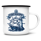 Emaille Tasse  "FISCHKOPP" #522