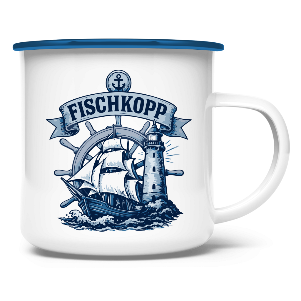 Emaille Tasse  "FISCHKOPP" #522