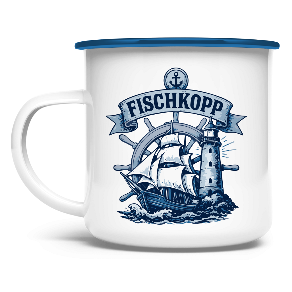 Emaille Tasse  "FISCHKOPP" #522