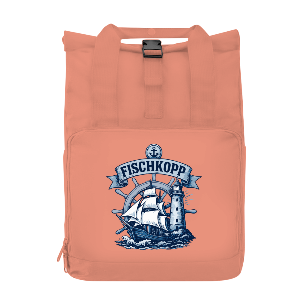 Rucksack mit Seitentasche  "FISCHKOPP" #522 Gr. S