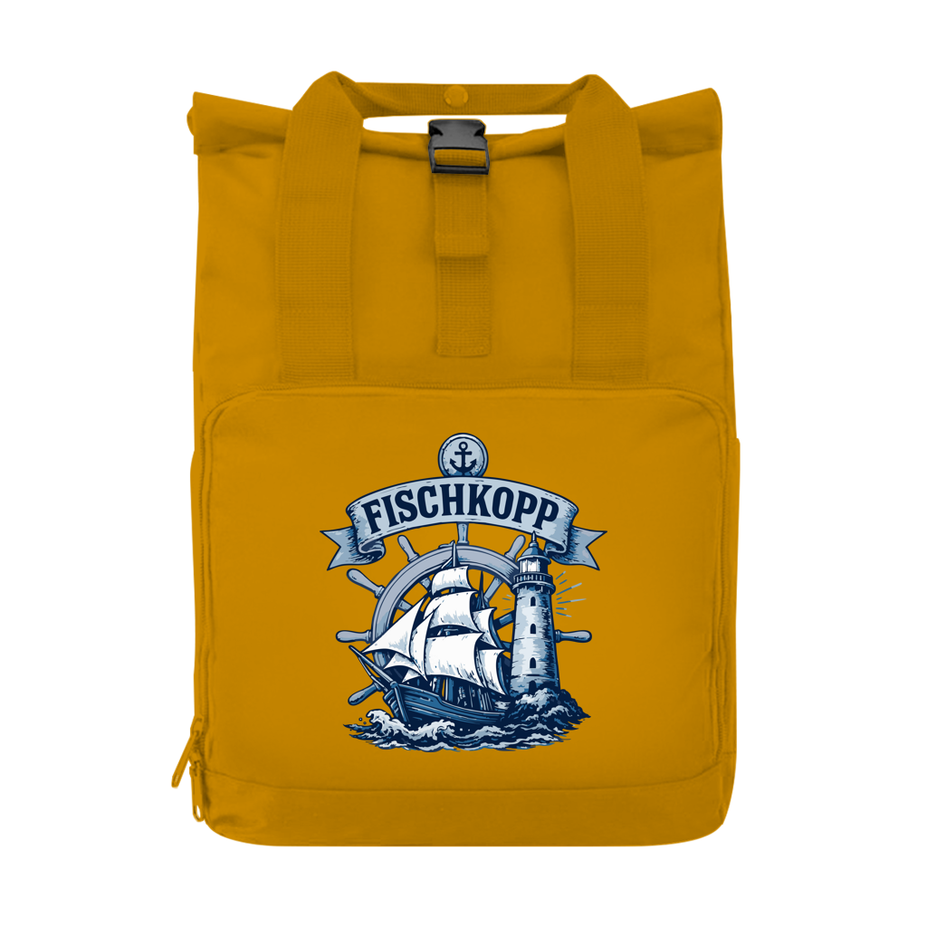 Rucksack mit Seitentasche  "FISCHKOPP" #522 Gr. S