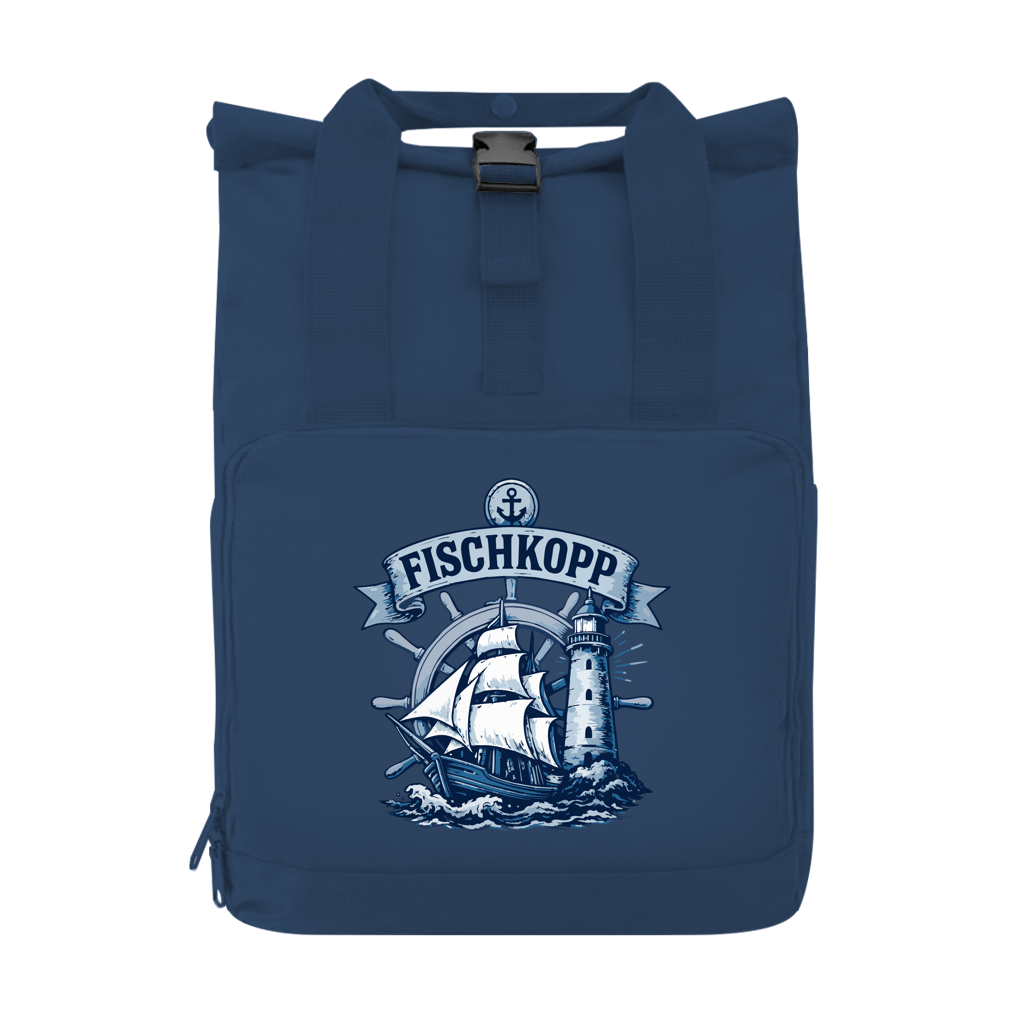 Rucksack mit Seitentasche  "FISCHKOPP" #522 Gr. S