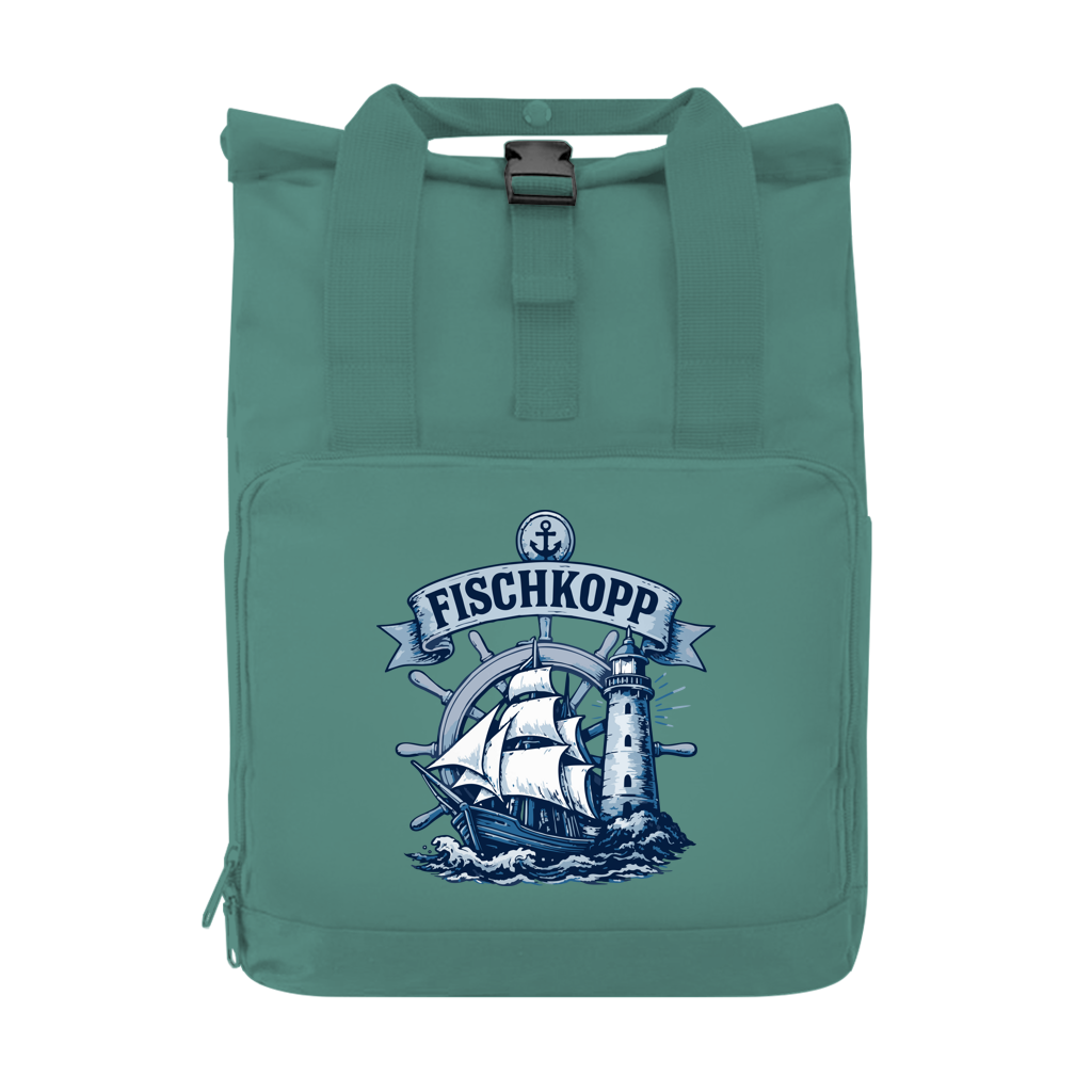 Rucksack mit Seitentasche  "FISCHKOPP" #522 Gr. S