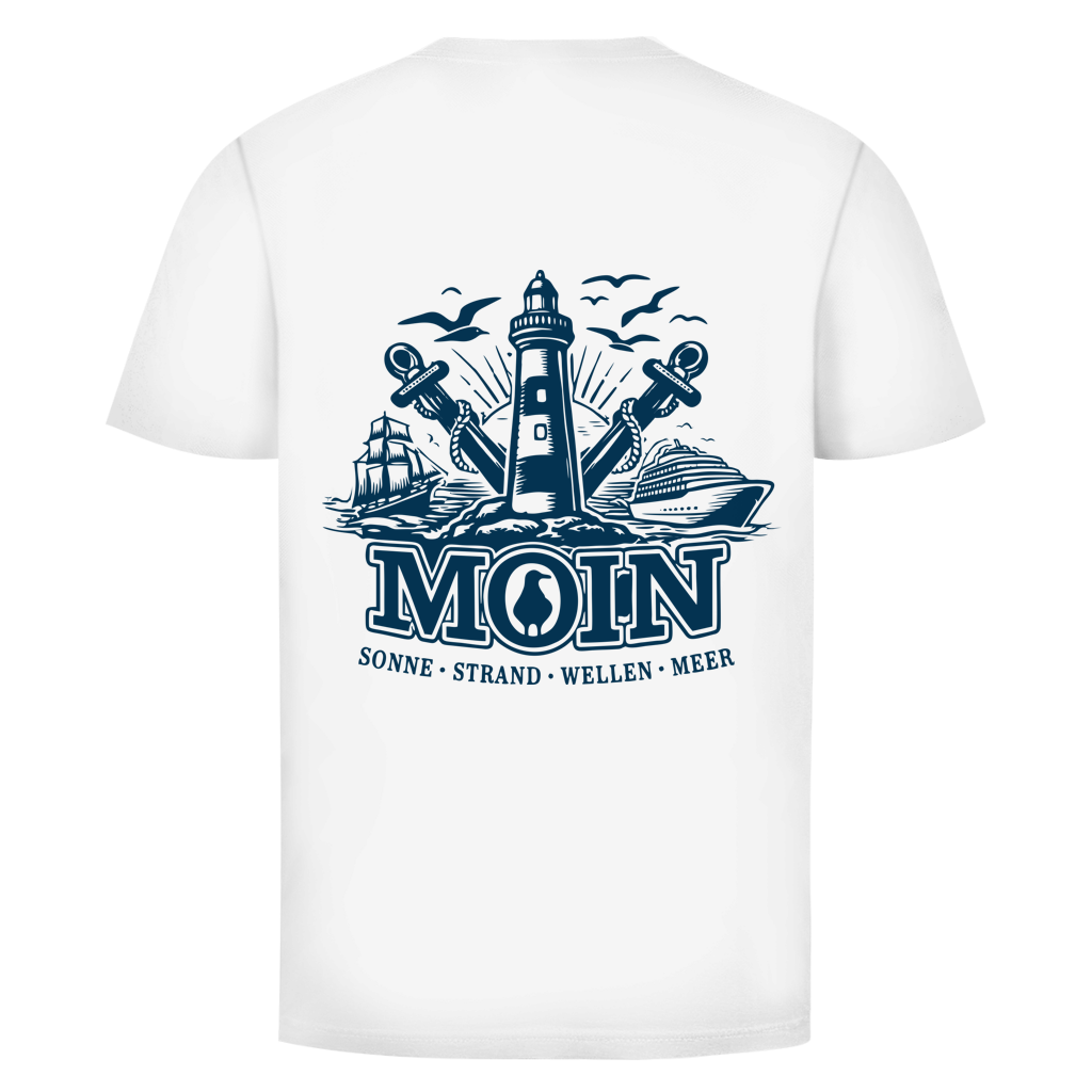 T-Shirt unisex "MOIN Leuchtturm" #499 - beidseitiger Druck