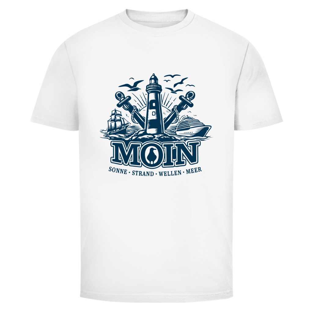 T-Shirt unisex "MOIN Leuchtturm" #499 - beidseitiger Druck