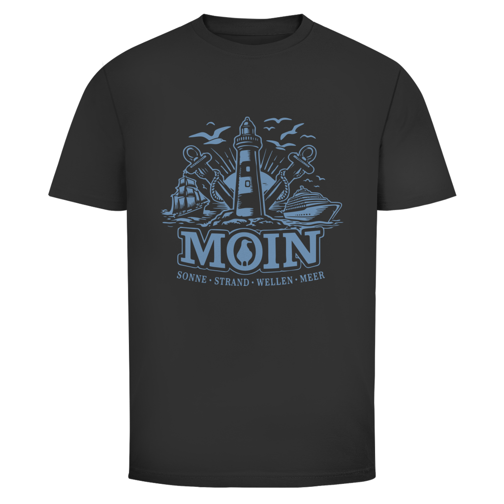 T-Shirt unisex "MOIN Leuchtturm" #499 - beidseitiger Druck