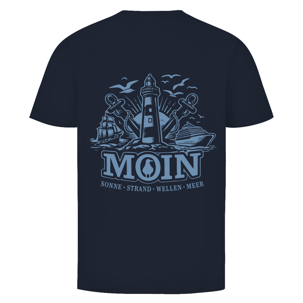 T-Shirt unisex "MOIN Leuchtturm" #499 - beidseitiger Druck