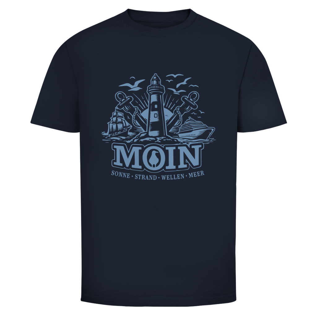 T-Shirt unisex "MOIN Leuchtturm" #499 - beidseitiger Druck