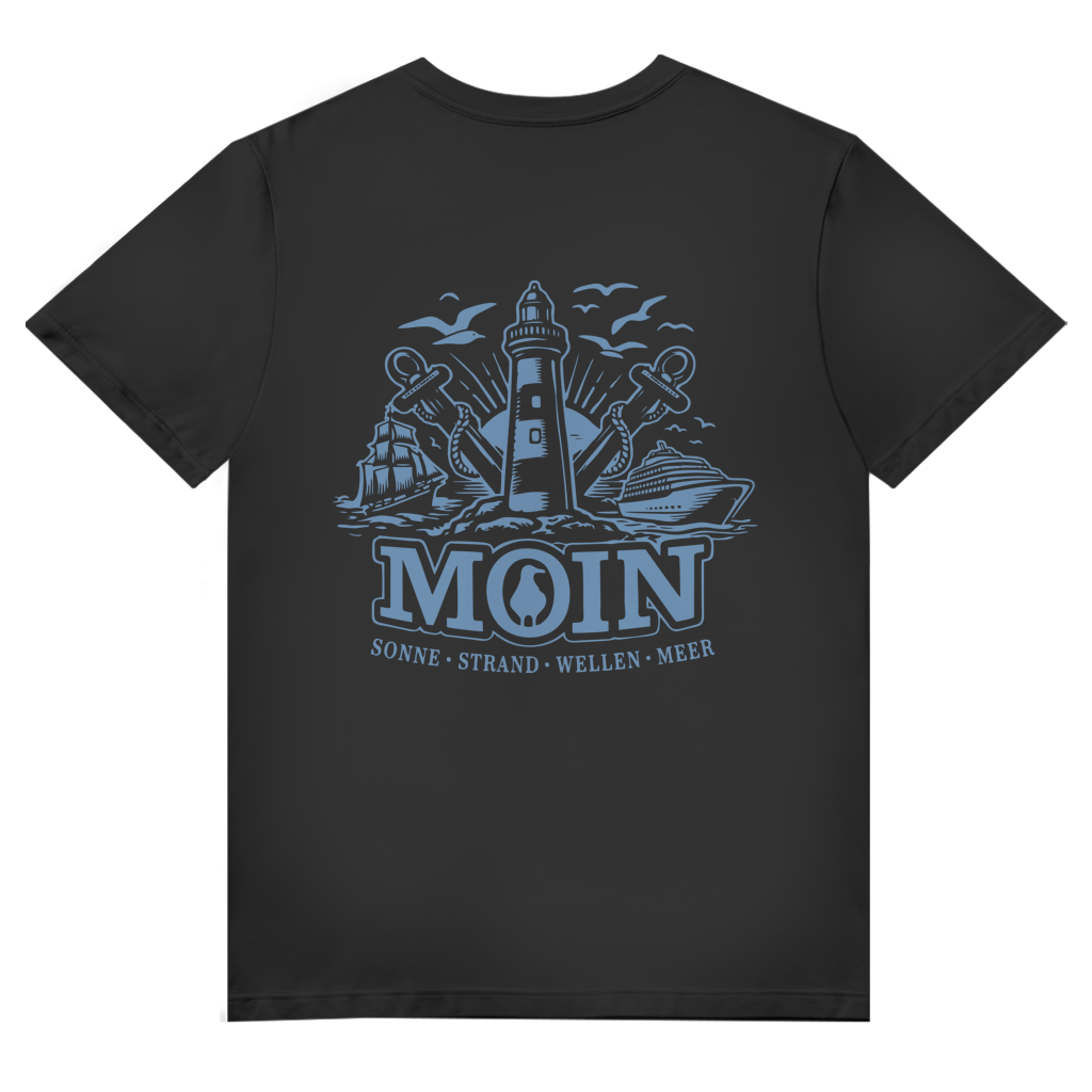 T-Shirt Herren V-Neck "MOIN Leuchtturm" #499