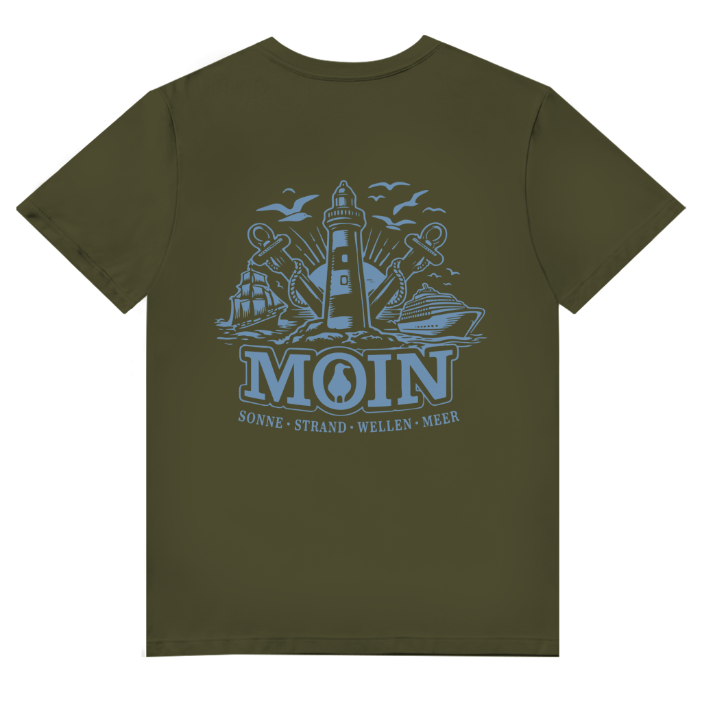 T-Shirt Herren V-Neck "MOIN Leuchtturm" #499