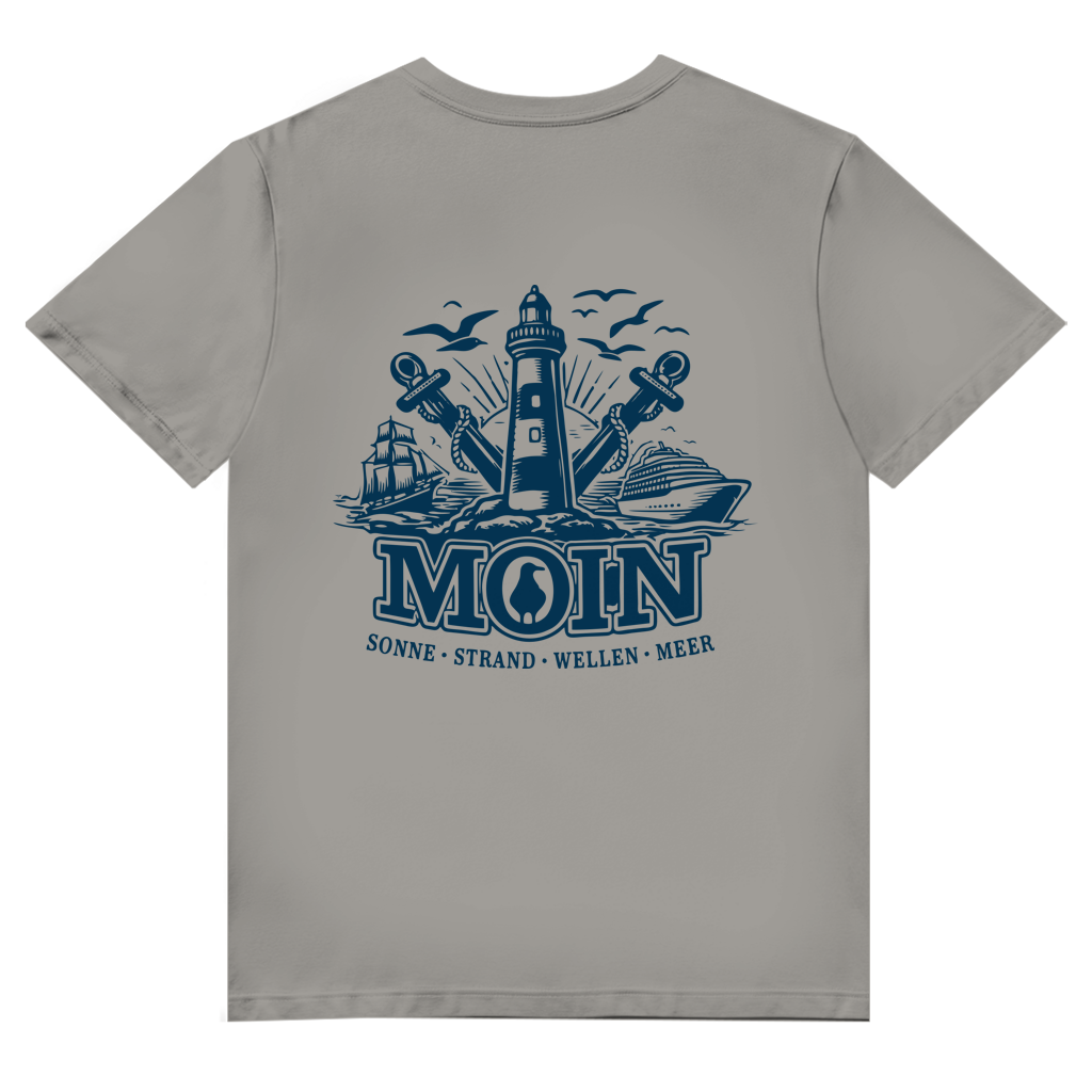 T-Shirt Herren V-Neck "MOIN Leuchtturm" #499