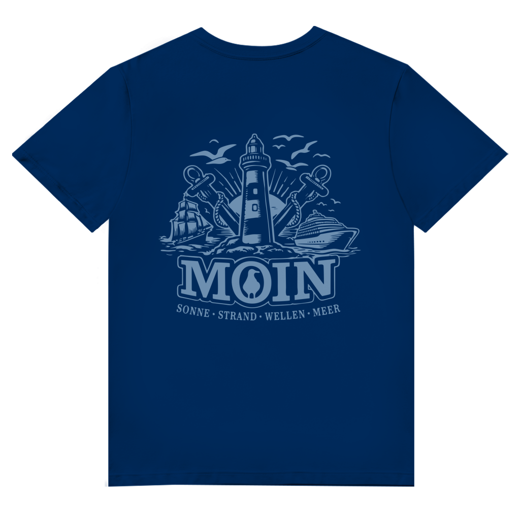 T-Shirt Herren V-Neck "MOIN Leuchtturm" #499