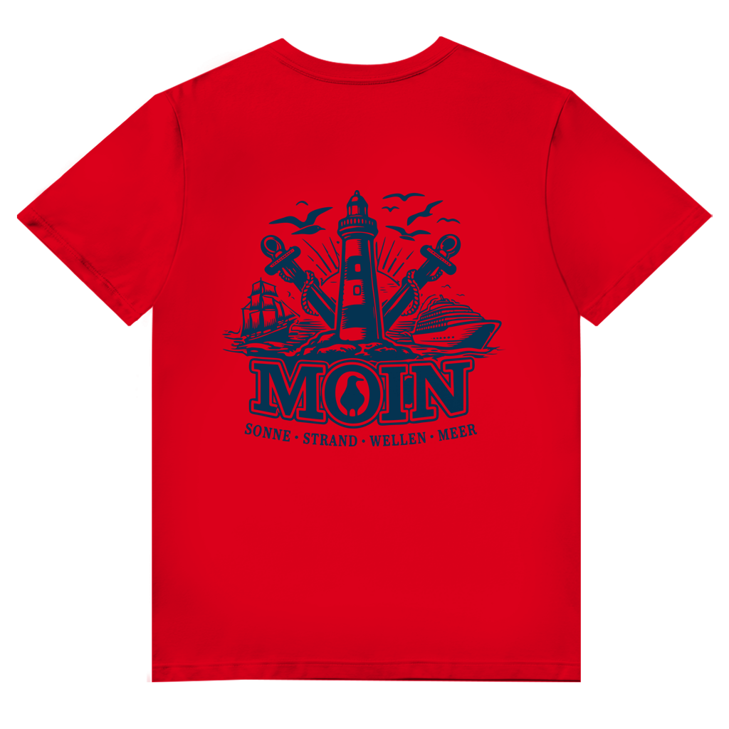 T-Shirt Herren V-Neck "MOIN Leuchtturm" #499