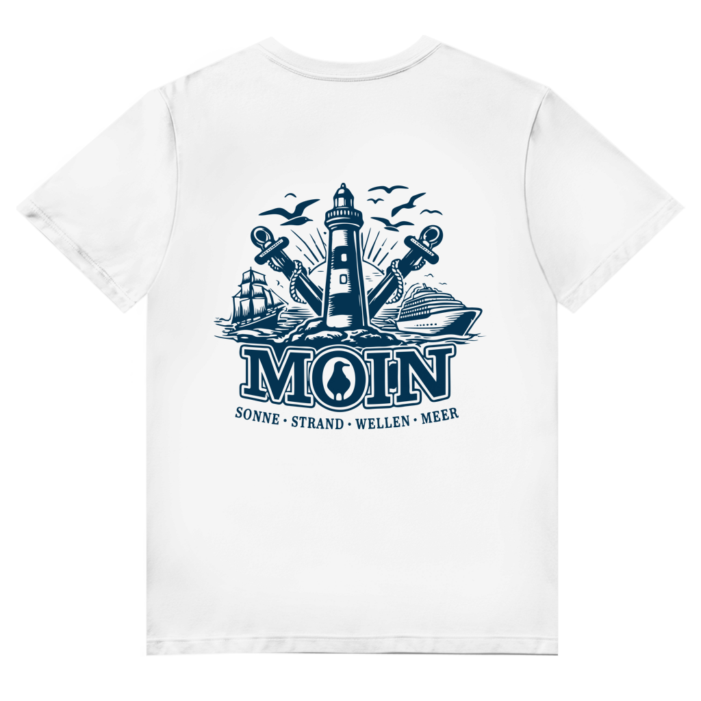 T-Shirt Herren V-Neck "MOIN Leuchtturm" #499