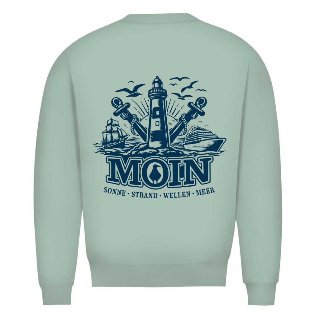 Sweatshirt Herren "MOIN Leuchtturm" #499  - beidseitiger Druck