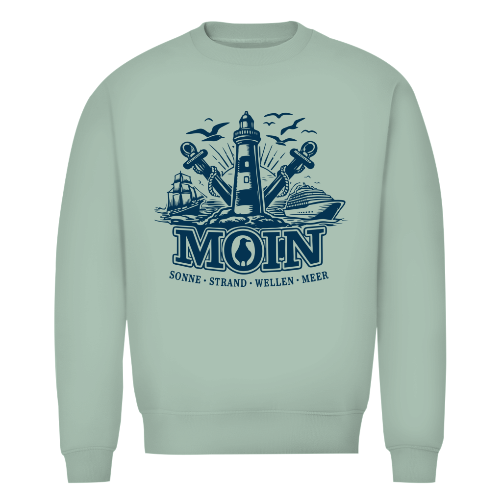 Sweatshirt Herren "MOIN Leuchtturm" #499  - beidseitiger Druck