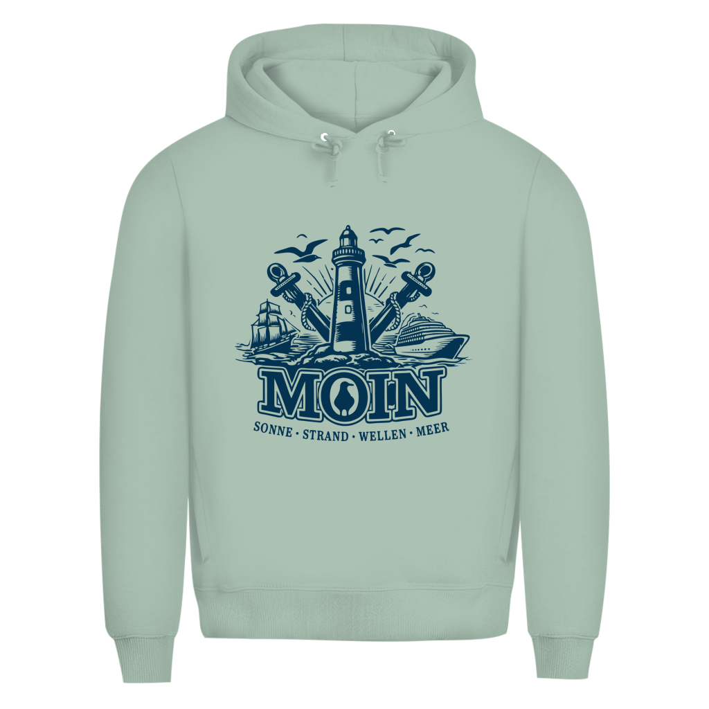 Hoodie Herren  "MOIN Leuchtturm" #499  - beidseitiger Druck