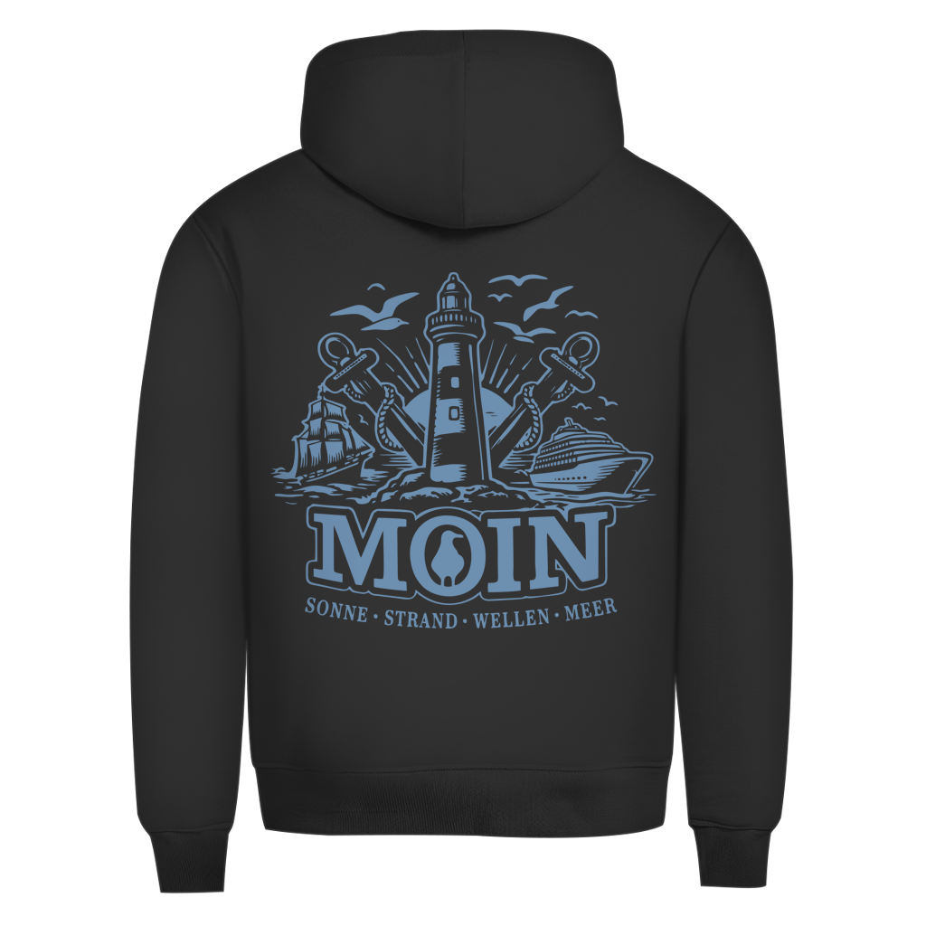 Hoodie Herren  "MOIN Leuchtturm" #499  - beidseitiger Druck