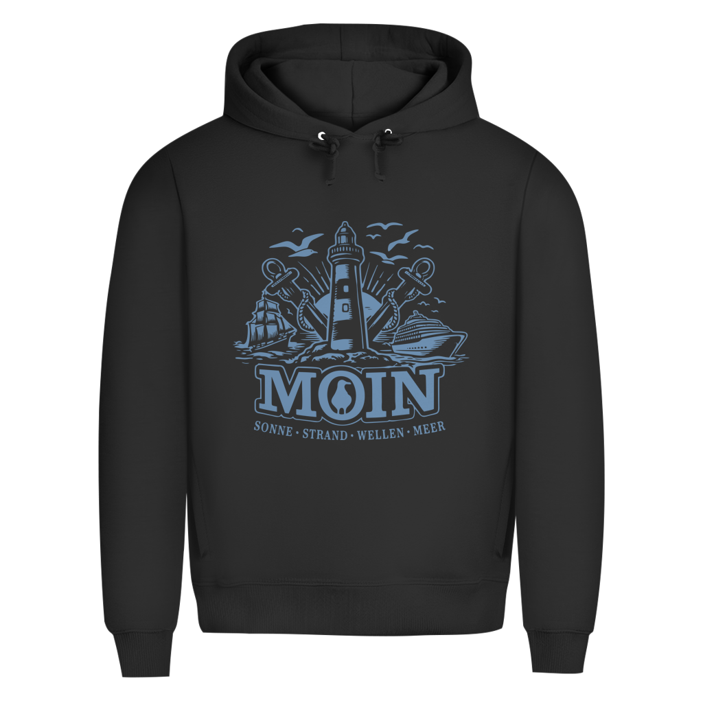Hoodie Herren  "MOIN Leuchtturm" #499  - beidseitiger Druck