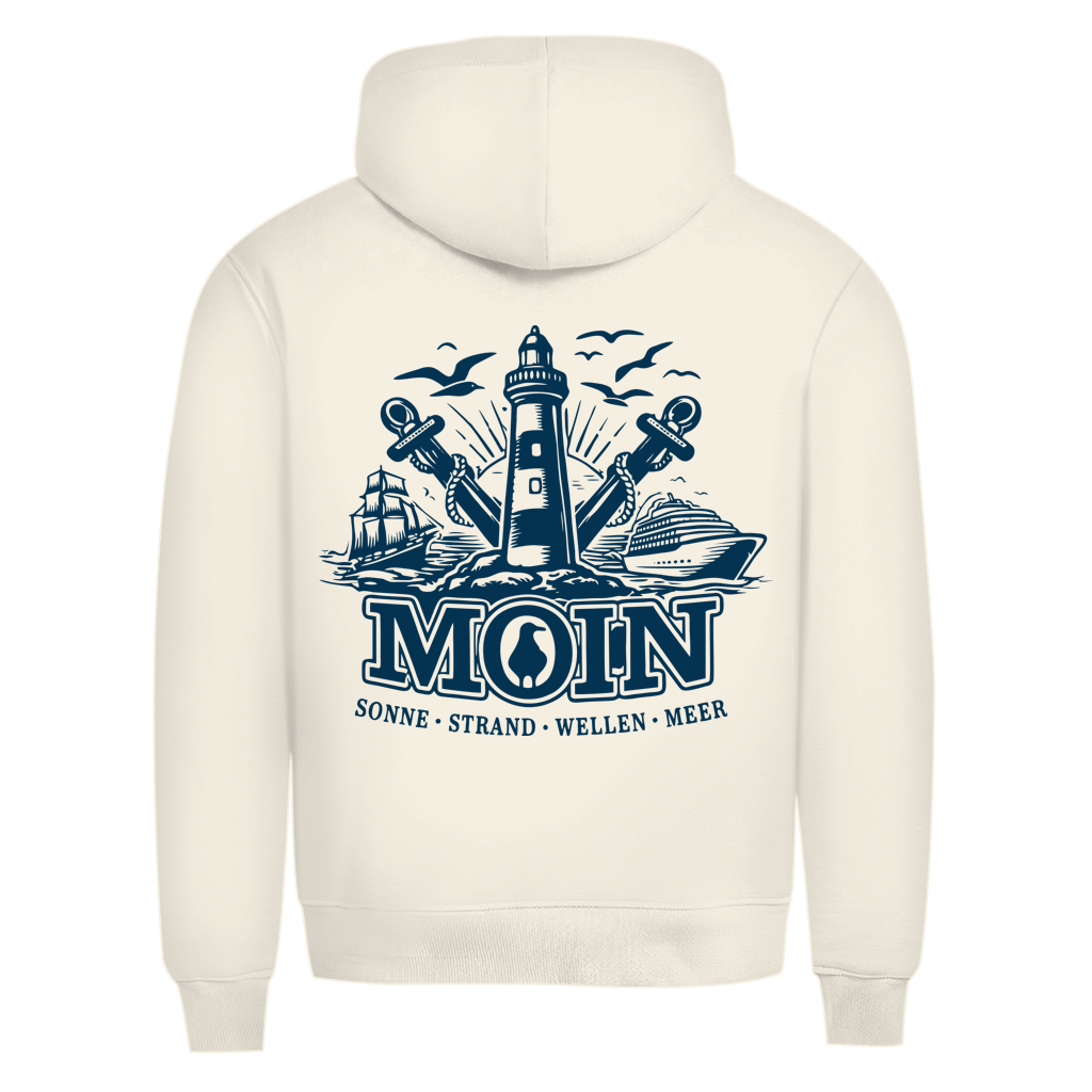 Hoodie Herren  "MOIN Leuchtturm" #499  - beidseitiger Druck