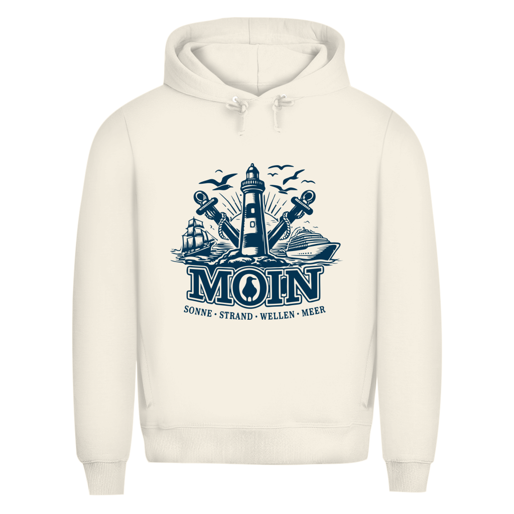 Hoodie Herren  "MOIN Leuchtturm" #499  - beidseitiger Druck