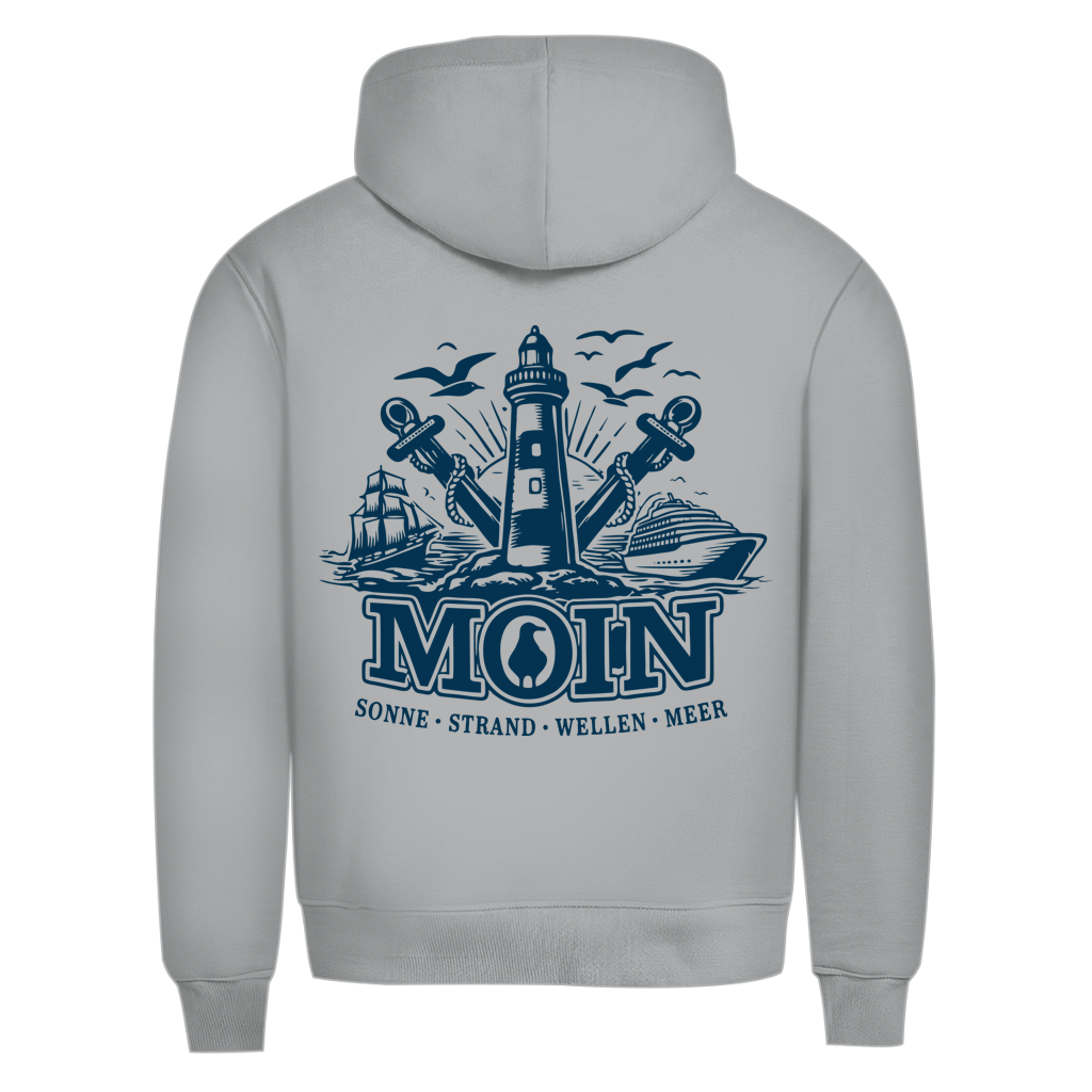Hoodie Herren  "MOIN Leuchtturm" #499  - beidseitiger Druck