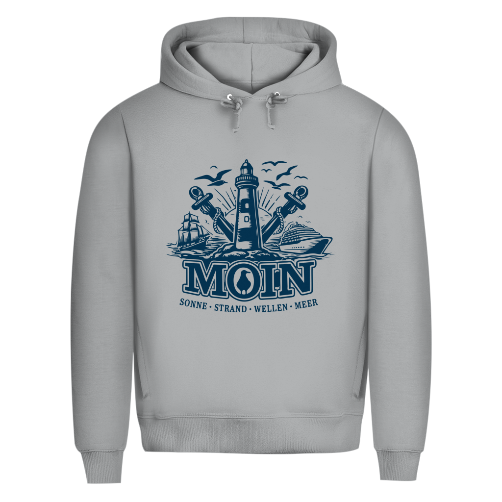 Hoodie Herren  "MOIN Leuchtturm" #499  - beidseitiger Druck
