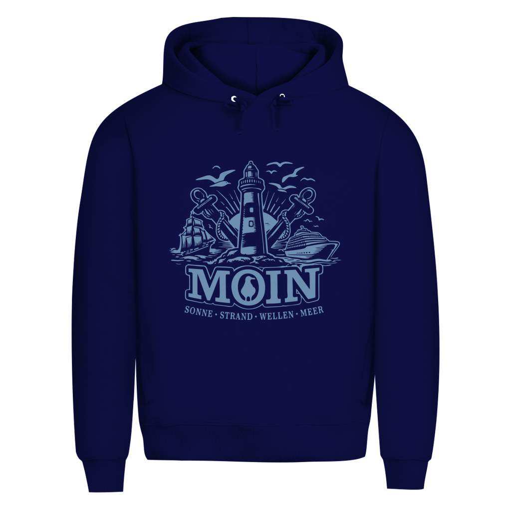 Hoodie Herren  "MOIN Leuchtturm" #499  - beidseitiger Druck
