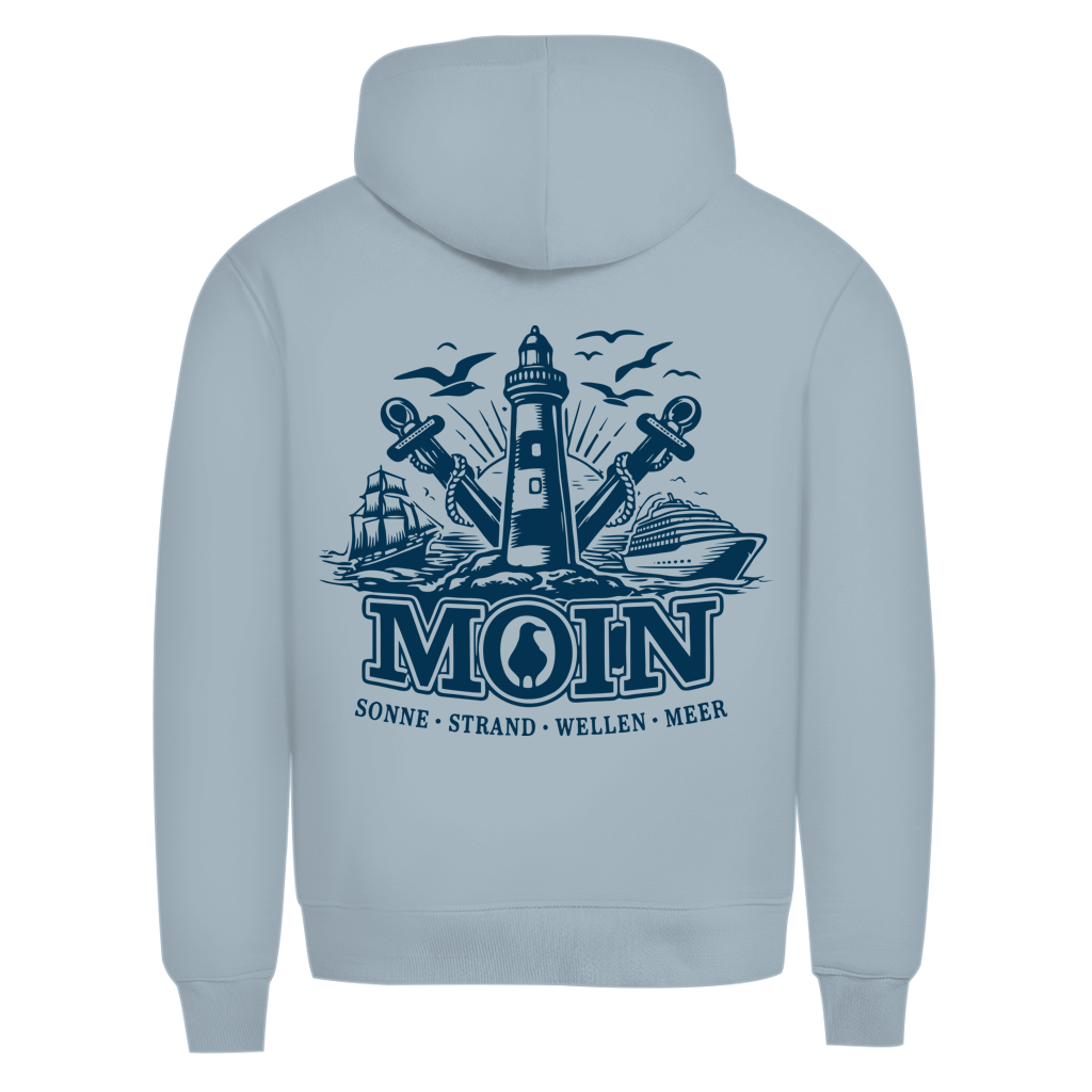 Hoodie Herren  "MOIN Leuchtturm" #499  - beidseitiger Druck