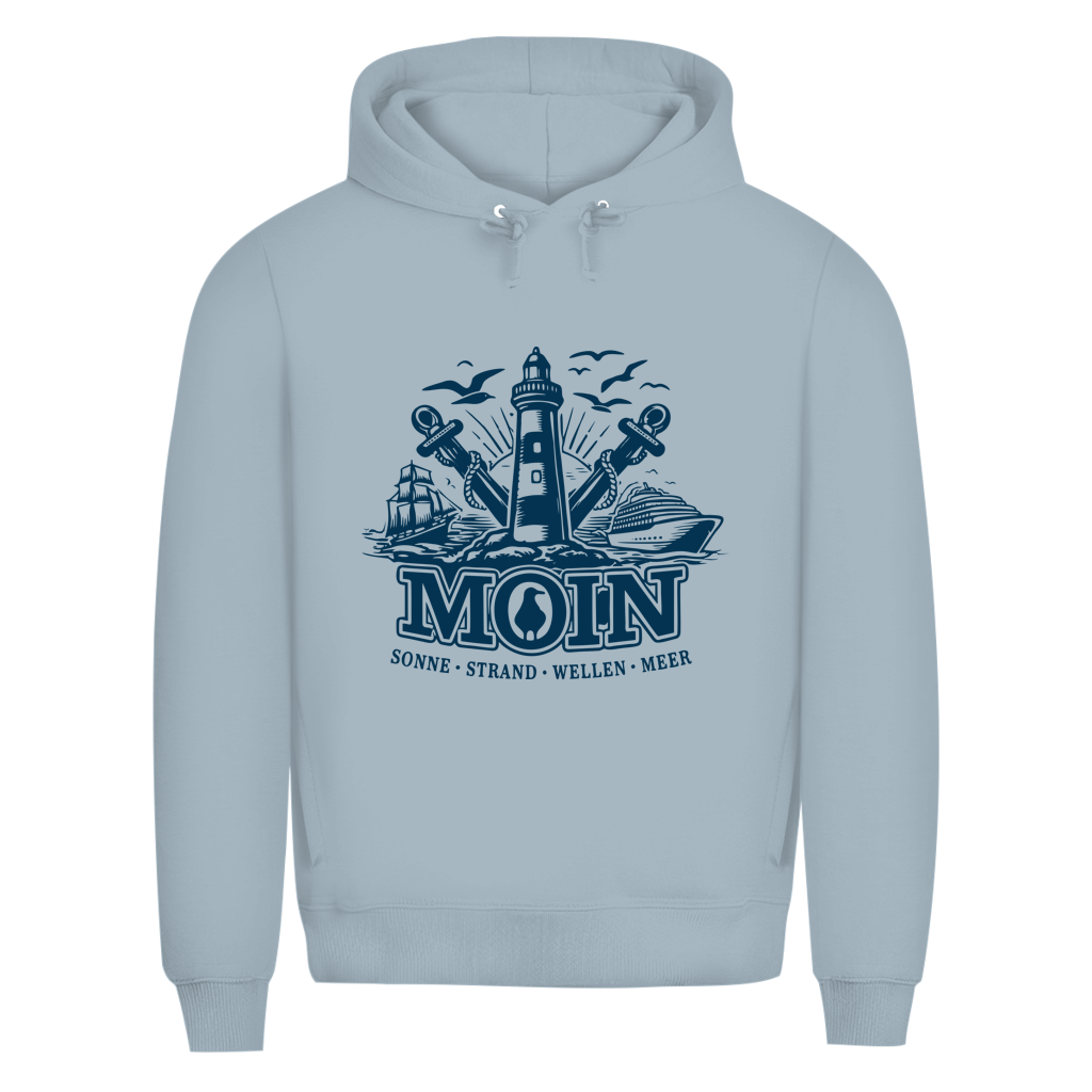 Hoodie Herren  "MOIN Leuchtturm" #499  - beidseitiger Druck