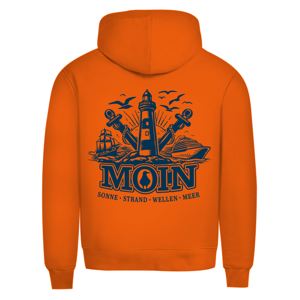 Hoodie Herren  "MOIN Leuchtturm" #499  - beidseitiger Druck
