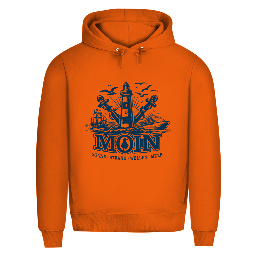 Hoodie Herren  "MOIN Leuchtturm" #499  - beidseitiger Druck