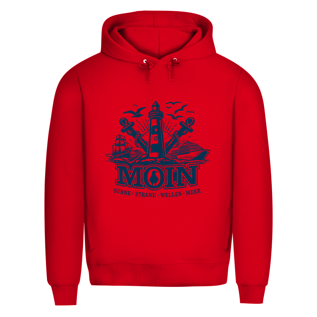 Hoodie Herren  "MOIN Leuchtturm" #499  - beidseitiger Druck