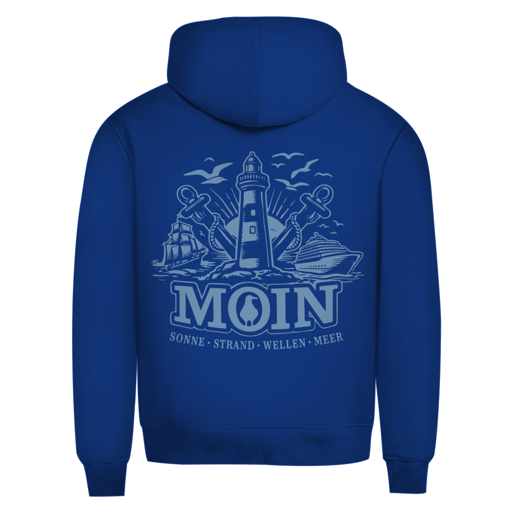 Hoodie Herren  "MOIN Leuchtturm" #499  - beidseitiger Druck