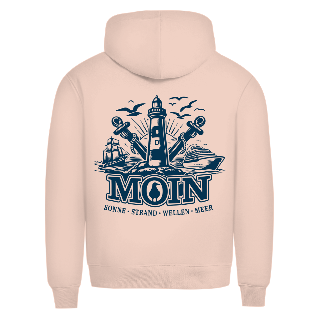 Hoodie Herren  "MOIN Leuchtturm" #499  - beidseitiger Druck