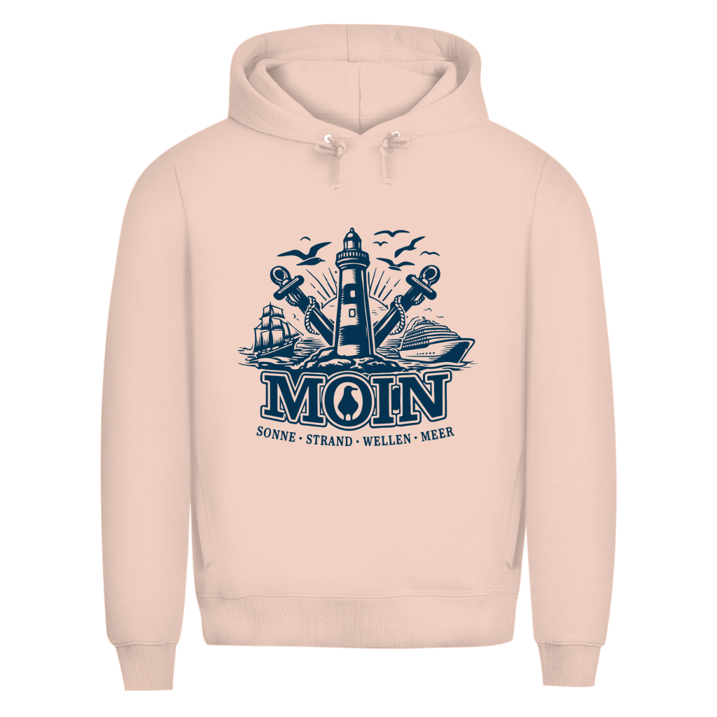Hoodie Herren  "MOIN Leuchtturm" #499  - beidseitiger Druck