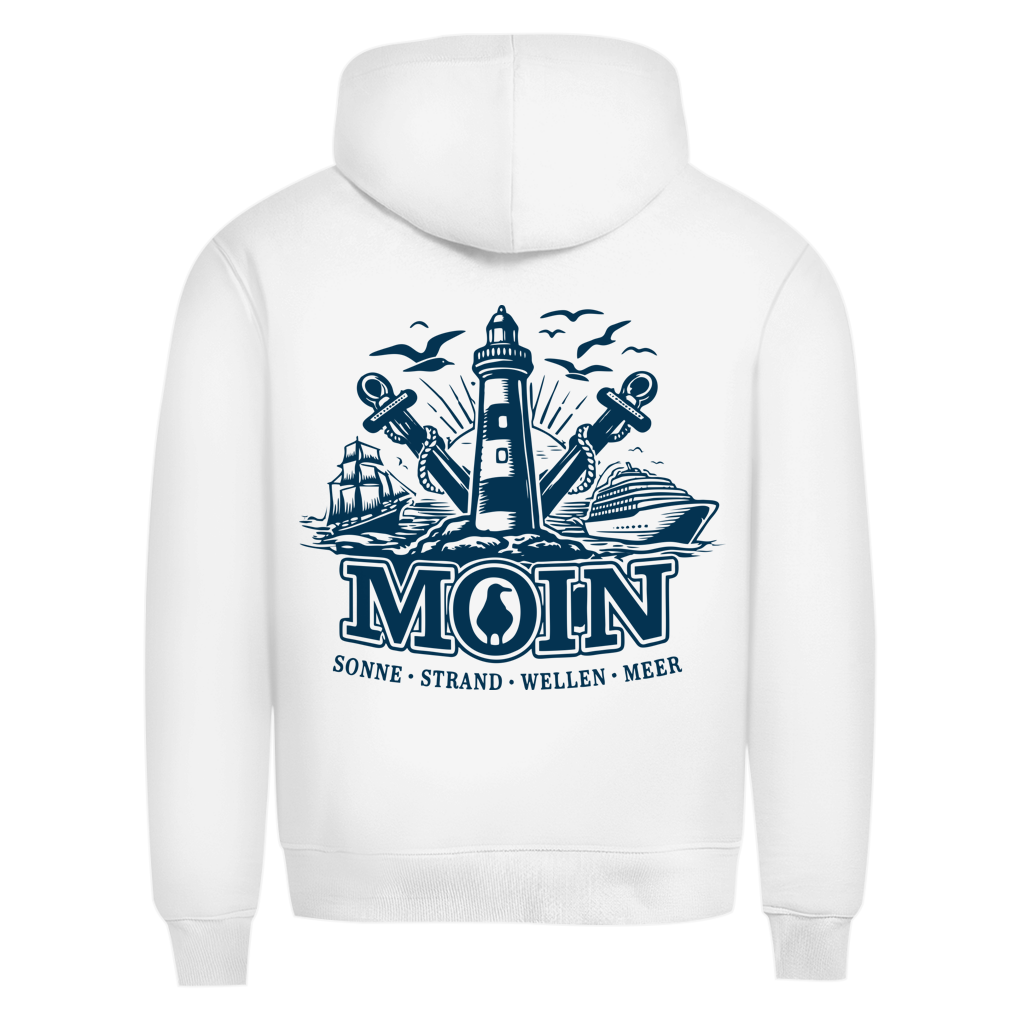 Hoodie Herren  "MOIN Leuchtturm" #499  - beidseitiger Druck