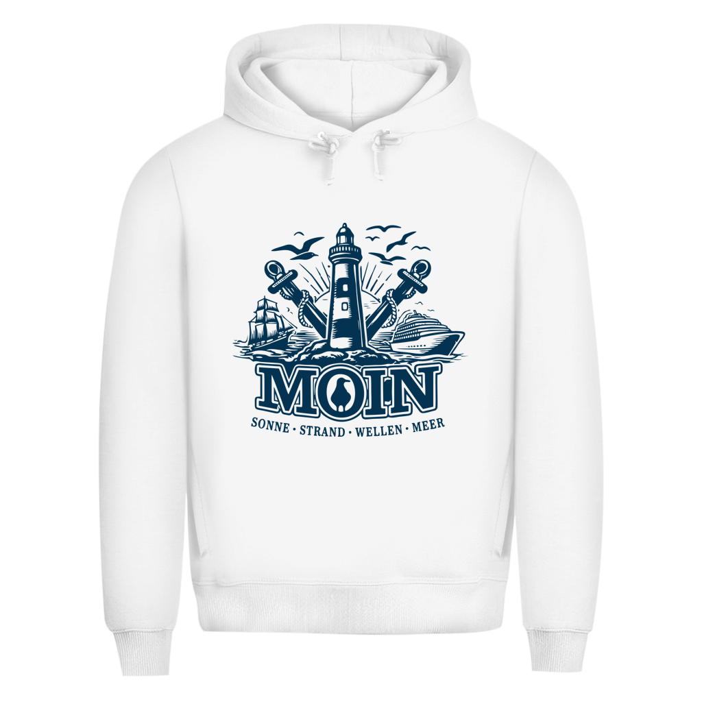 Hoodie Herren  "MOIN Leuchtturm" #499  - beidseitiger Druck