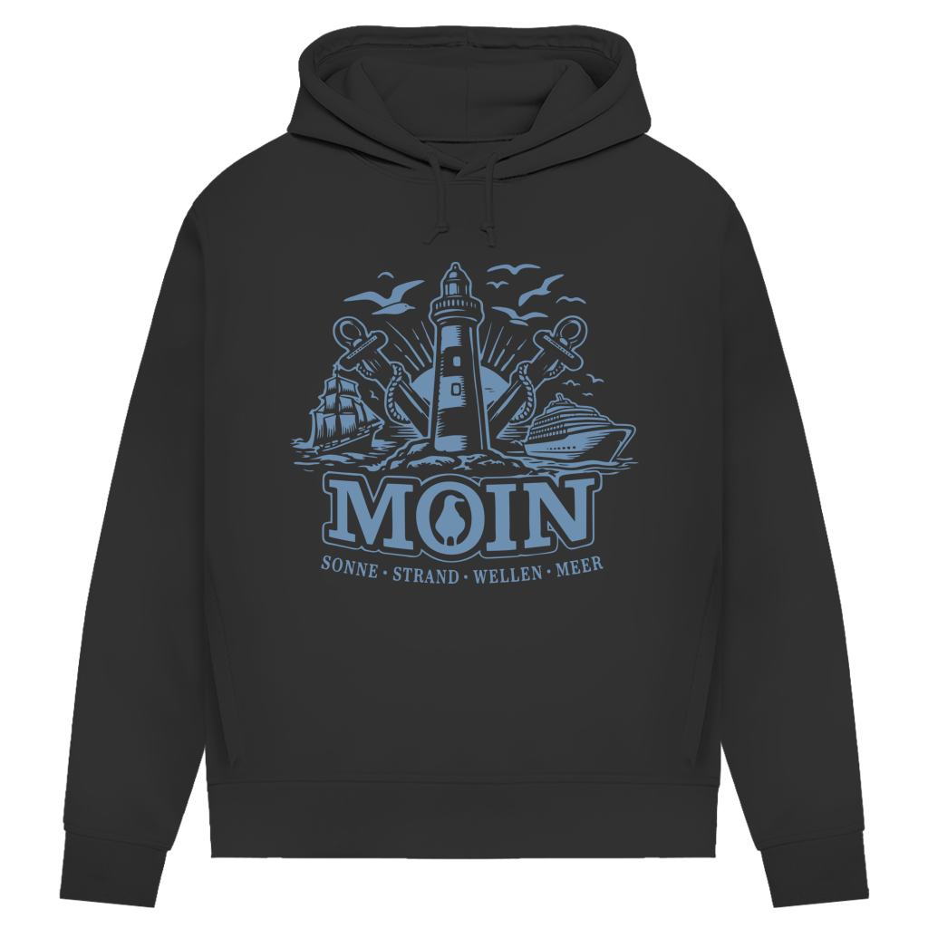 Damen Premium Bio Hoodie Leuchtturm Steuerrad MOIN #499